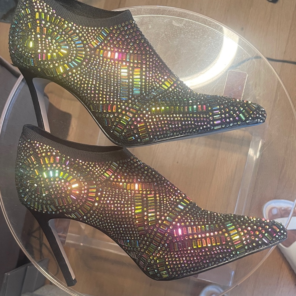 Thalia Sodi rhinestone multicolored bootie sz 9 - Picture 6 of 9